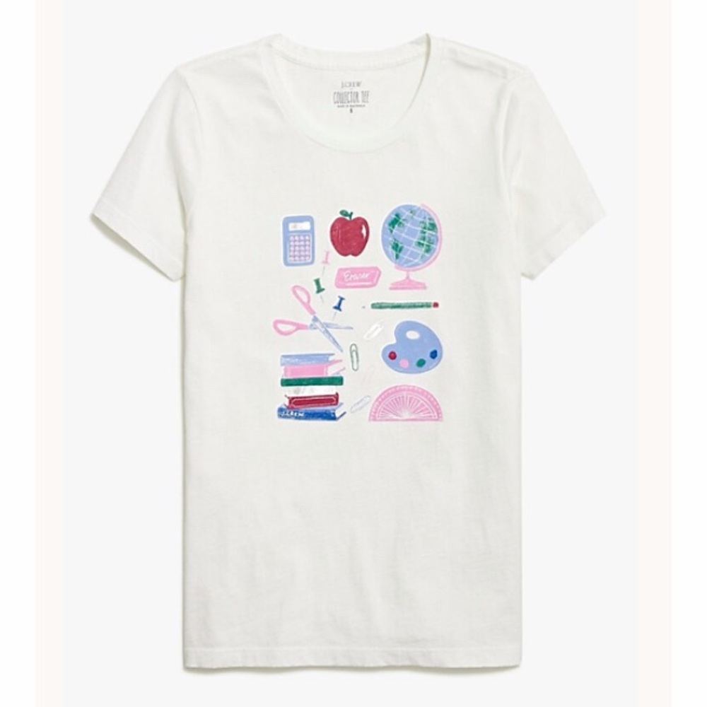 J. Crew Teacher Graphic Print Short Sleeve Tee